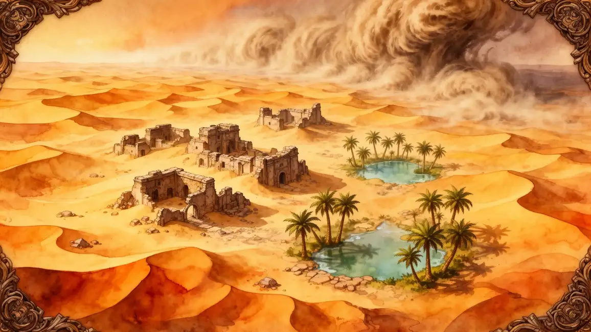 Sandclaw Desert biome background landscape