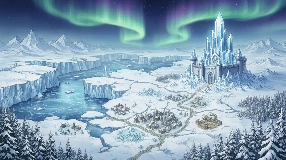 Frostfang Tundra biome background landscape