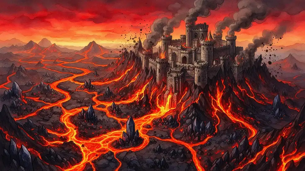 Emberclaw Volcano biome background landscape