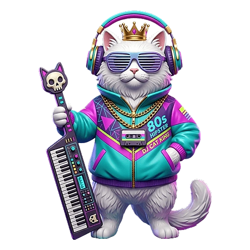 80er Hipster-Katzen König