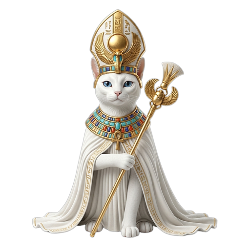 Hieroglyphen-Weiser Anubis-Kater (Läufer) — Heller Hofstaat