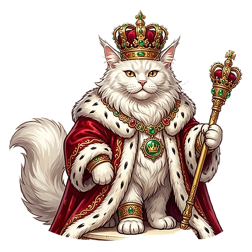 Royale Katzen Königsfigur — Hof des Lichts