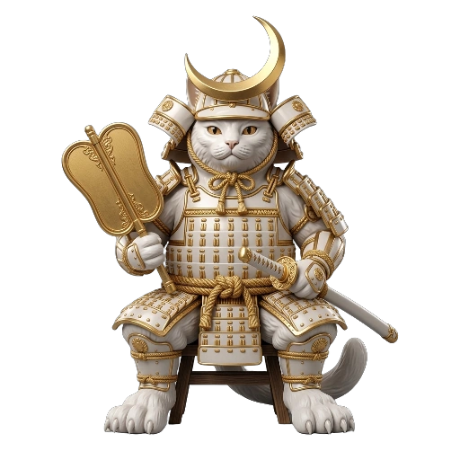 Samurai-Katzen Königsfigur — Hof des Lichts